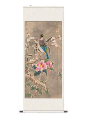 花鸟画茶楼字画禅意挂画酒店装饰丝绸礼品名家书画风景挂画兰花画