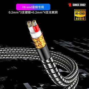 镀银6.35转RCA双莲花6.5mm大二芯大三芯TRS调音台功放音响音频线