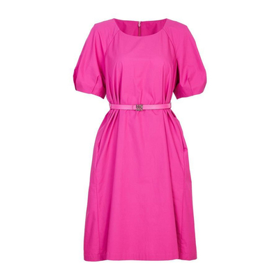 婉甸2025夏季新品玫紫色短袖连衣裙1242N12RS2