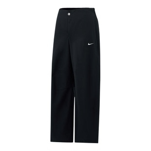 NIKE耐克勾女子宽松黑色牛仔裤25秋冬款运动休闲纯棉九分裤HV2087