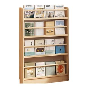 实木儿童书架一体靠墙落地式绘本架小型多层书本置物架简易报刊架