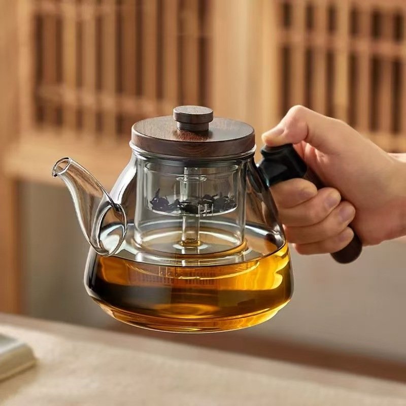 16胡桃木蒸煮两用大容量花茶壶茶壶炉陶器玻璃煮茶茶壶家用电专用