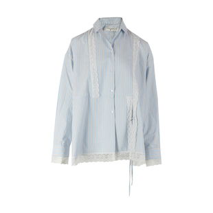 CLOUDSEASON南屏晚风条纹衬衫女设计感小众高级感轻奢减龄洋气