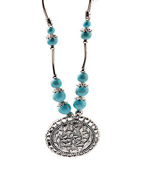 民族风项链女云南西藏气质藏饰花朵锦鲤鱼吊坠项坠旅行拍照饰品