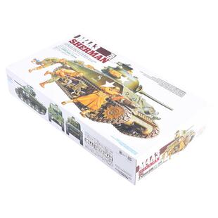 田宫1/35美军M4A3谢尔曼坦克 军事拼装战车模型 附兵人35250