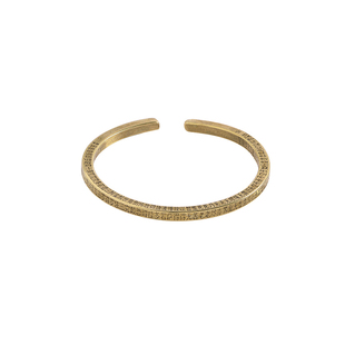 纯黄铜手镯实心方形心经镯子女款开口仿古风铜手饰品唐装汉服配饰