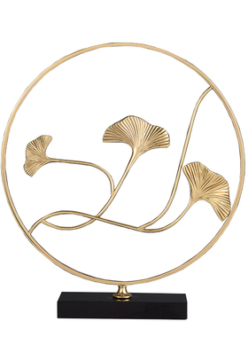 银杏叶开业电视柜装饰品摆件黄铜