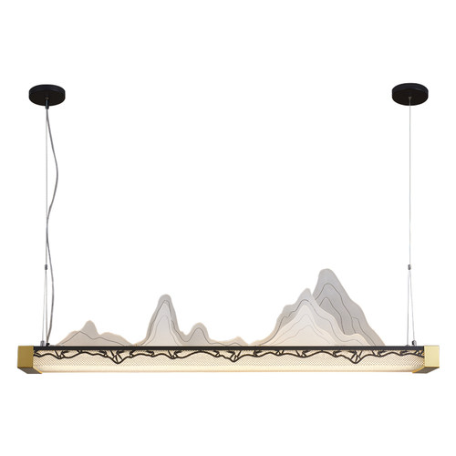 极简风新中式禅意茶室吧台餐厅长条装饰吊灯别墅酒店民宿现代简约