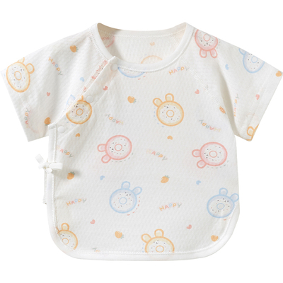 新生儿夏季薄款纯棉短袖半背衣