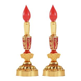 电蜡烛台家用电烛灯摆件充电电池两用长明灯座财神神台灯佛前供灯