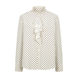 dorydory 波点丝巾领衬衫2026春新款法式复古通勤长袖上衣女