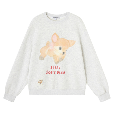 SOMESOWE 小鹿绒绒圆领长袖卫衣