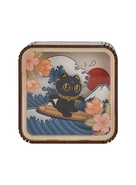 大英博物馆乘风破浪木质分层氛围夜灯圣诞礼物桌面摆件女生日礼物