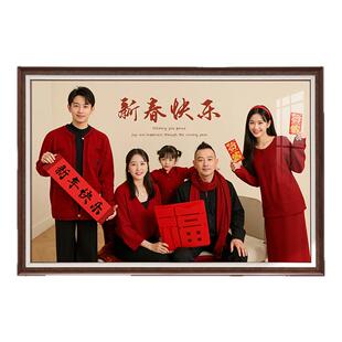 全家福照片冲印制作儿童相片打印加画框定制婚纱照结婚照相框挂墙