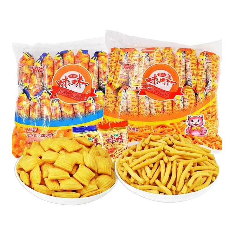 爱尚咪咪虾条正宗蟹味粒怀旧解馋办公室追剧小包装休闲零食品礼包