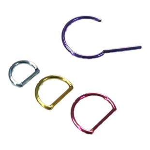 F136钛合金D字耳环直杆唇环养耳亲肤耳圈简约耳骨环小众朋克鼻环