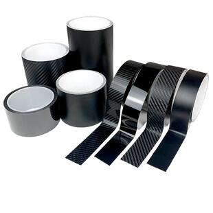 碳纤维贴纸汽车改色膜黑色内饰车身饰条亮条黑化哑光亮黑小卷贴膜