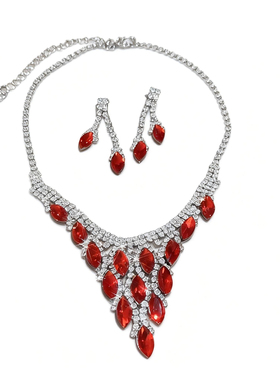 「千金超闪」红色满钻项链