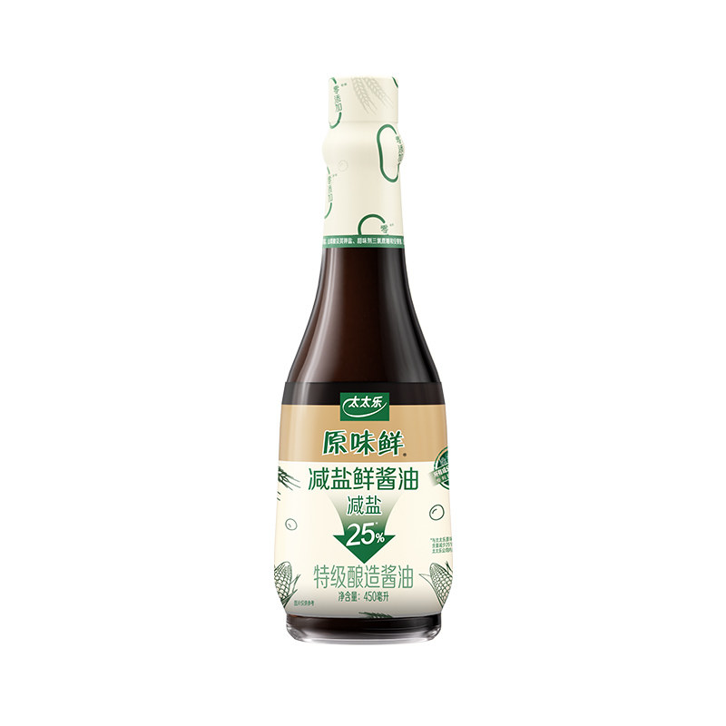 太太乐原味鲜减盐特级鲜酱油450ml 凉拌提鲜炒菜点蘸生抽酿造酱油  提实拍商品图