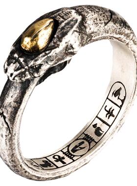 埃及风戒指925银混搭镶嵌男女