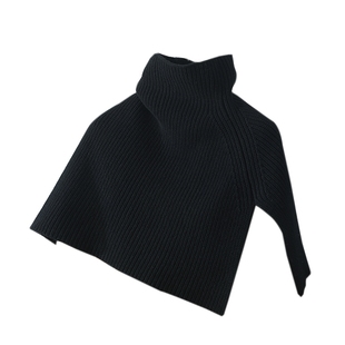 韩系小众设计感高领套头围脖女秋冬针织毛线100%纯羊毛毛衣披肩套