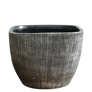 仿石鱼缸大号陶瓷古法鱼缸客厅落地摆件造景荷花缸方形养鱼盆粗陶