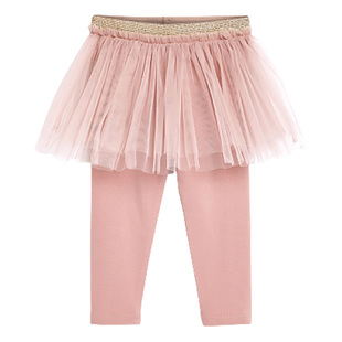 现货英国next童装女童女宝宝甜美海军蓝闪亮蓬蓬半身裙内搭裤子