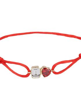 新款原创本命年红绳手链彩色锆石14K金手绳男女同款送情侣礼物