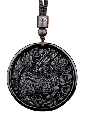 【已祝福】普陀山黑曜石麒麟吊坠