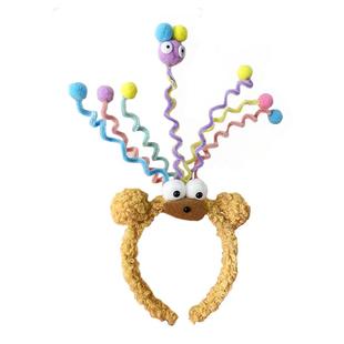 可爱生日发箍女搞怪快乐头饰夸张扭扭棒卡通拍照道具头箍帽子成人