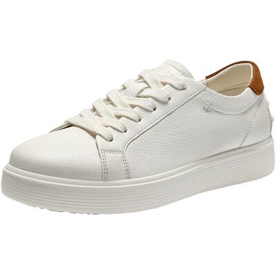 百丽百搭真牛皮小白鞋子女2026春新商场同款休闲板鞋E9D1DAM6