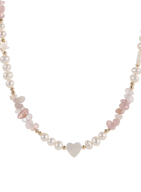 Hihipenny/ 莫奈花园 天然珍珠清新碎石爱心贝壳少女心小众项链女