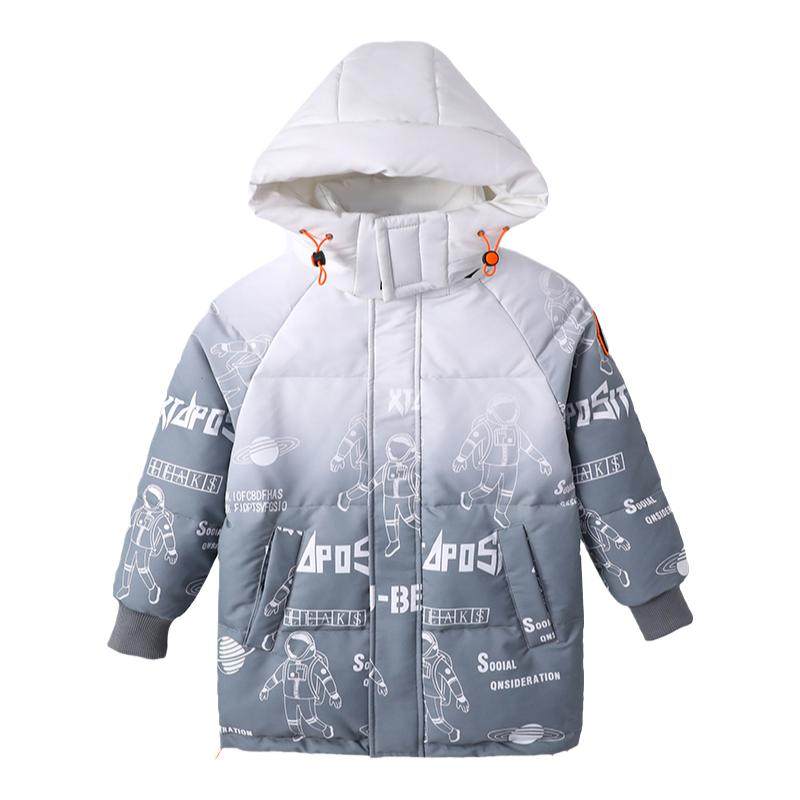 2025新款品牌儿童羽绒服中大男童中长款韩版洋气渐变冬装加厚外套