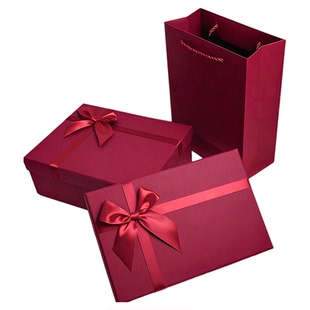 红色礼物盒装围巾包装礼盒礼品盒子鞋盒睡衣红色礼盒空盒包装盒