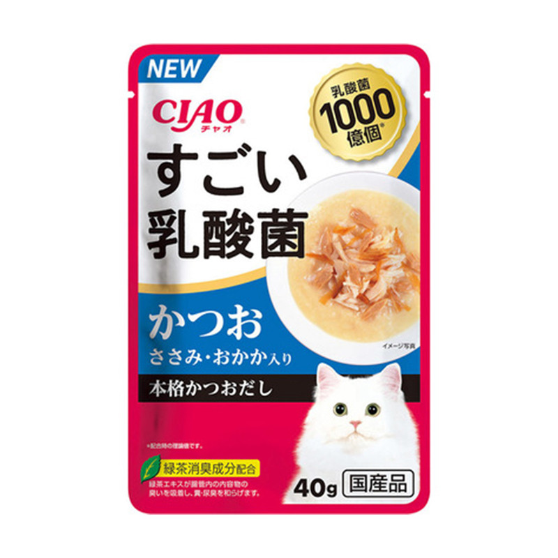 日本伊纳宝CIAO湿粮包汤包1000亿乳酸菌猫餐包功能性调节猫咪肠胃