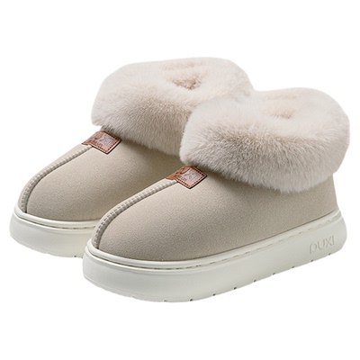 朴西2025新款加绒保暖厚底棉拖鞋