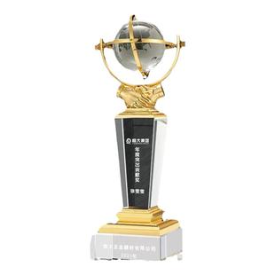 高档金属奖杯定制合作共赢优秀合作伙伴合作商握手奖杯奖牌制作