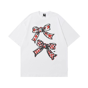 【官方正品】nice ghost club蝴蝶结印花短袖T恤女夏宽松ngc上衣