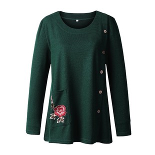 胖m加肥阿姨小衫中老年女装长袖T恤大码妈妈打底衫遮肚洋气春秋季