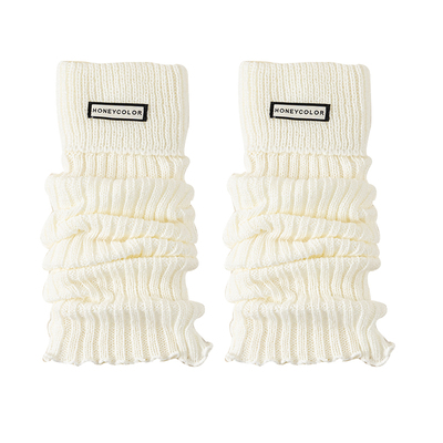 灰色袜套女堆堆袜春秋搭配皮鞋小腿毛线针织腿套秋冬保暖翻边长袜