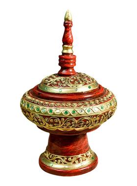 泰国工艺品金箔实木收纳盒