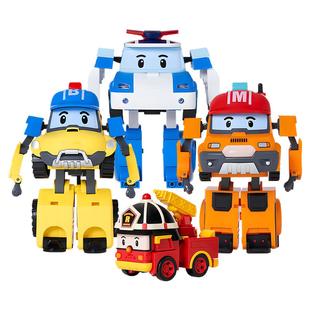 变形警车珀利罗伊消防经典升级4英寸儿童玩具套装男孩女孩机器人
