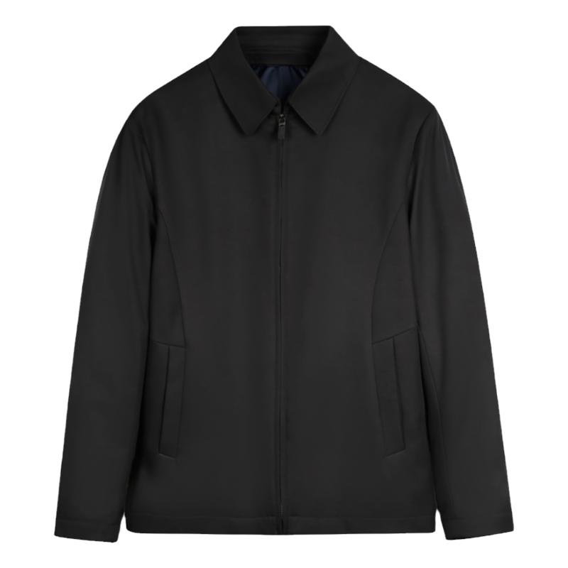 才子男装翻领羽绒服男2023冬季新款行政正装商务休闲短款保暖外套