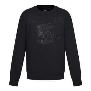 RARE威雅男装 前胸飞狮绣花工艺款 秋冬黑色休闲圆领卫衣