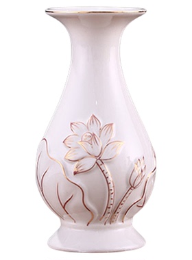 陶瓷供花瓶家用供佛花瓶佛堂供奉观音玉净瓶佛前供瓶莲花瓶插花瓶