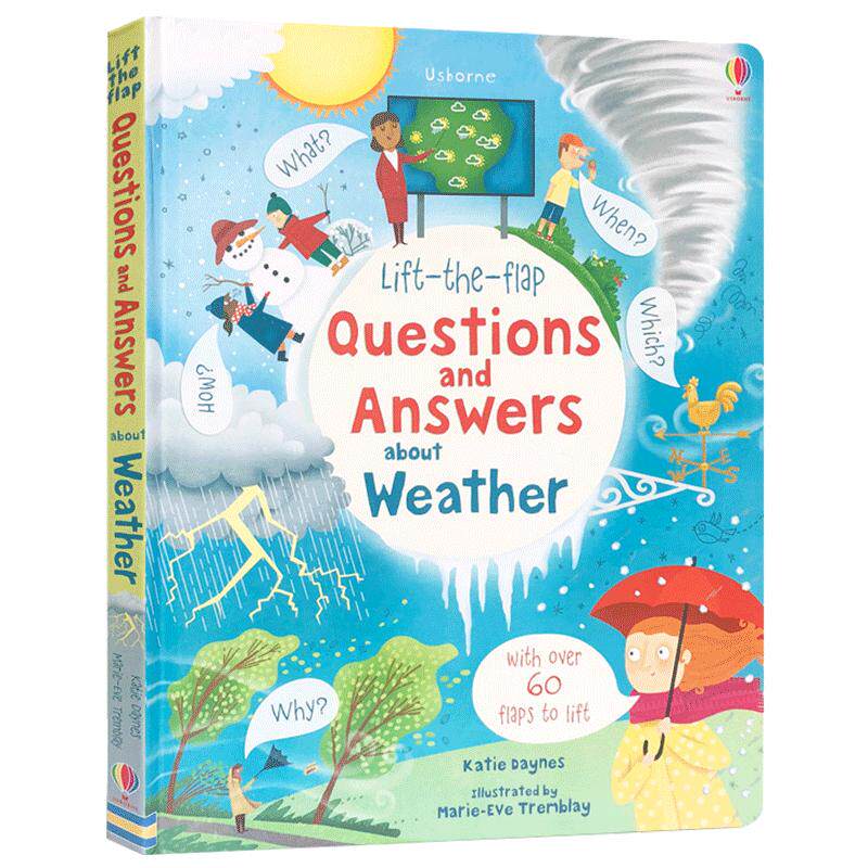 英文进口原版Usborne Questions and Answers about Weather 天气 问与答翻翻纸板书 英国尤斯伯恩认知百科科普绘本