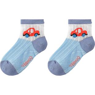 YEEHOO/英氏儿童袜子夏季薄款男童宝宝短袜中长筒袜小男孩网眼袜