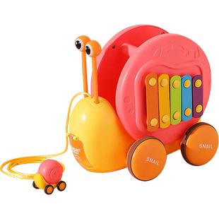 婴儿多功能蜗牛早教牵绳拖拉玩具宝宝学步益智拉绳车幼儿童1-3岁