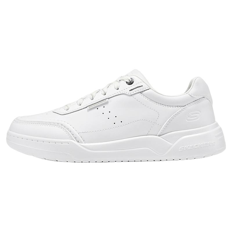 Skechers斯凯奇春季男鞋2026新款时尚皮面板鞋厚底耐磨休闲运动鞋