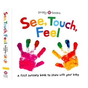 See touch feel 英文原版绘本 Seetouchfeel 触觉视觉感官认知 A First Sensory Book 低幼儿童早教启蒙 亲子互动游戏书含镜子